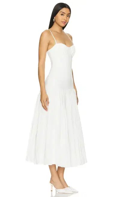 NICHOLAS Salem Drop Waist Broomstick Midi Dress | Thumbnail 2