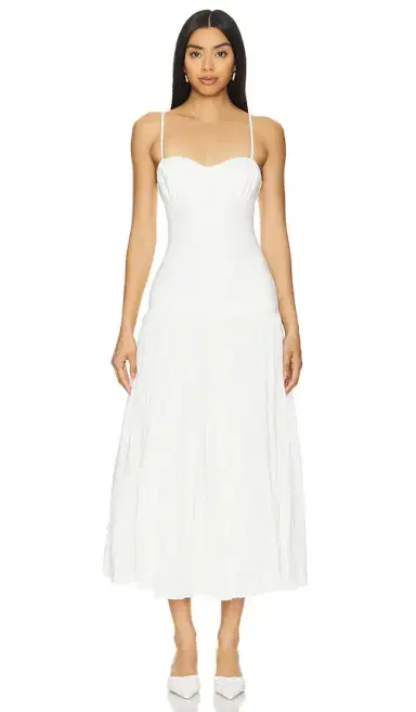 NICHOLAS Salem Drop Waist Broomstick Midi Dress | Thumbnail 1