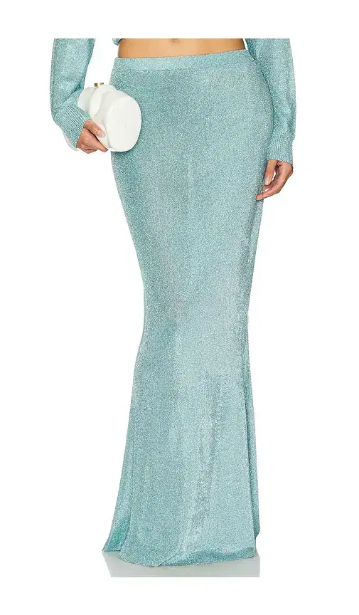 SEROYA Harmony Metallic Knit Skirt