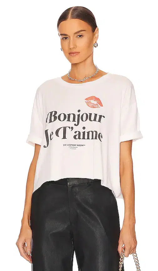 Je T'aime Crop Oversized Tee