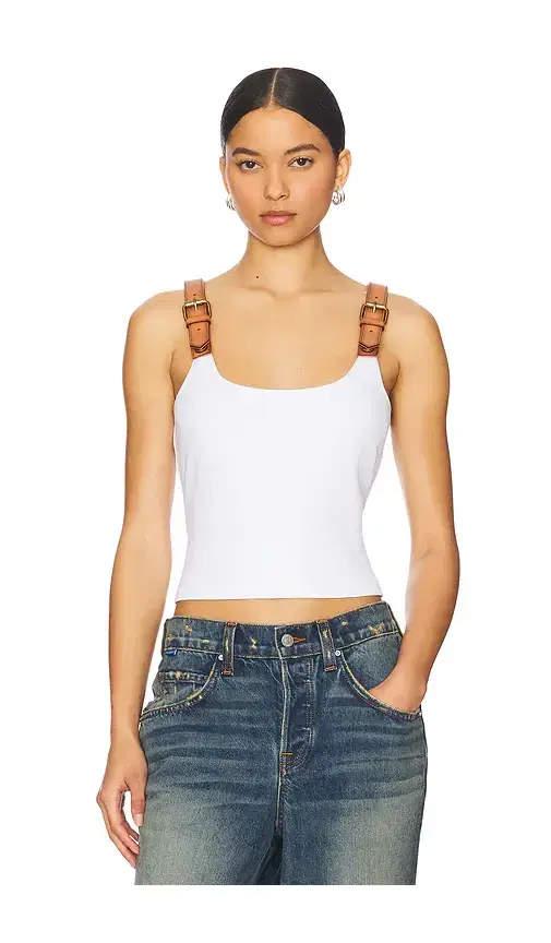 Leather Strap Tank Top