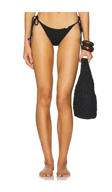 Luli Fama Seamless Wavy Ruched Back Brazilian Tie Side Bikini Bottom | Thumbnail 1