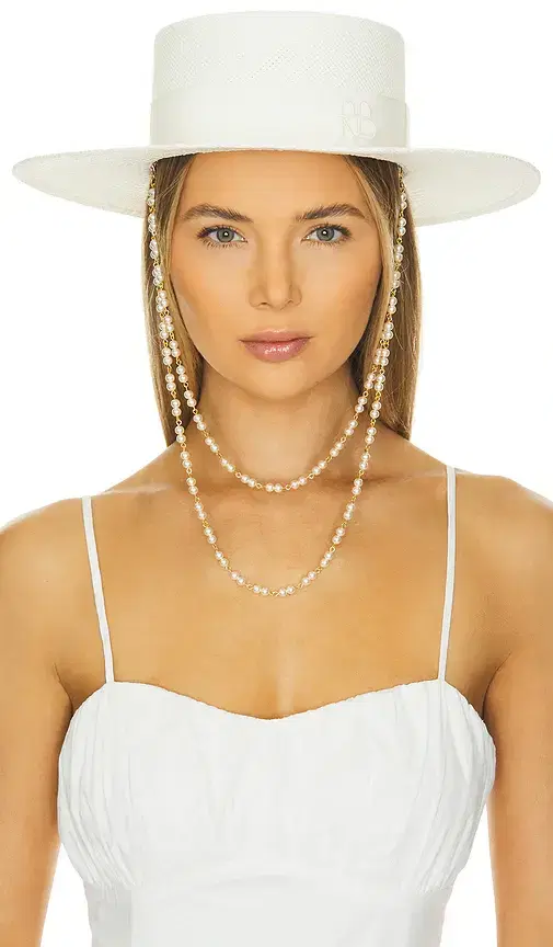 Double Chain Strap Boater Hat