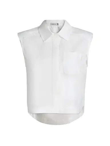 Simkhai Women's Winslow Cropped Sleeveless Button-Front Shirt - White - Size XL | Thumbnail 1 Simkhai Women's Winslow Cropped Sleeveless Button-Front Shirt - White - Size XL | Thumbnail 1