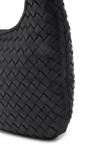 Bottega Veneta Women's Small Veneto Leather Crossbody Bag - Black Silver | Thumbnail 6 Bottega Veneta Women's Small Veneto Leather Crossbody Bag - Black Silver | Thumbnail 6