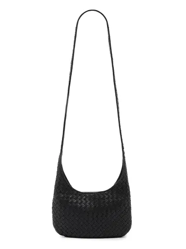 Bottega Veneta Women's Small Veneto Leather Crossbody Bag - Black Silver | Thumbnail 1 Bottega Veneta Women's Small Veneto Leather Crossbody Bag - Black Silver | Thumbnail 1