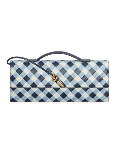 Bottega Veneta Women's Andiamo Vichy Leather Clutch | Thumbnail 1 Bottega Veneta Women's Andiamo Vichy Leather Clutch | Thumbnail 1