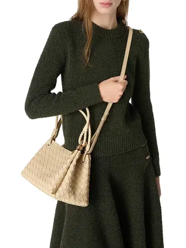 Bottega Veneta Women's Medium Parachute Intrecciato Leather Shoulder Bag - Tufo Muse Brass | Thumbnail 3 Bottega Veneta Women's Medium Parachute Intrecciato Leather Shoulder Bag - Tufo Muse Brass | Thumbnail 3