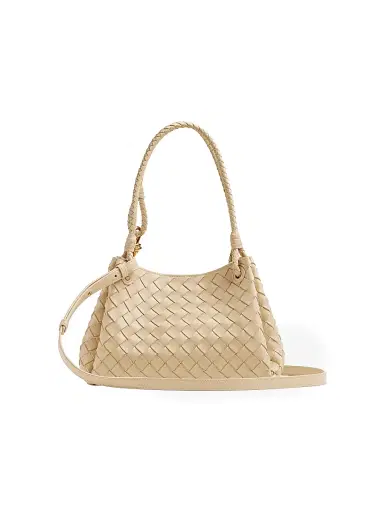 Bottega Veneta Women's Medium Parachute Intrecciato Leather Shoulder Bag - Tufo Muse Brass | Thumbnail 5 Bottega Veneta Women's Medium Parachute Intrecciato Leather Shoulder Bag - Tufo Muse Brass | Thumbnail 5