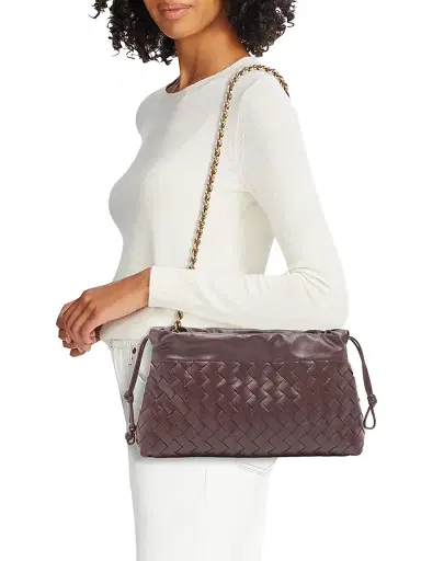 Bottega Veneta Women's Dustbag Notte Intrecciato Leather Chain Shoulder Bag | Thumbnail 2