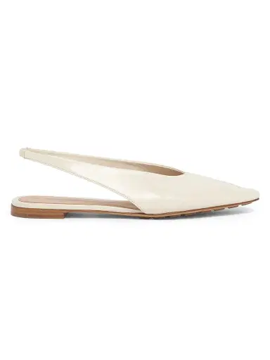 Bottega Veneta Women's Leather Slingback Flats - Sea Salt - Size 11.5 | Thumbnail 1