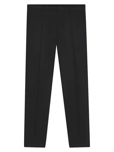 BOSS Men's Formal Trousers in Virgin-Wool Serge - Black | Thumbnail 1