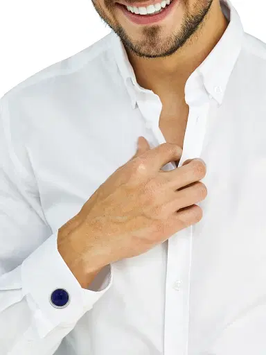 Saks Fifth Avenue Collection Men's 925 Sterling Silver & Lapis Lazuli Cufflinks - Silver | Thumbnail 2