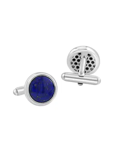Saks Fifth Avenue Collection Men's 925 Sterling Silver & Lapis Lazuli Cufflinks - Silver | Thumbnail 3
