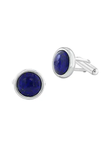 Saks Fifth Avenue Collection Men's 925 Sterling Silver & Lapis Lazuli Cufflinks - Silver | Thumbnail 1