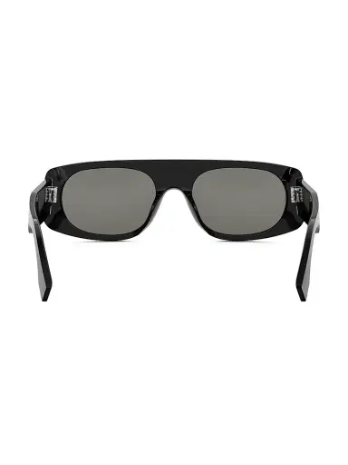 Fendi Men's  Signature 54MM Rectangular Sunglasses - Shiny Black Smoke | Thumbnail 5