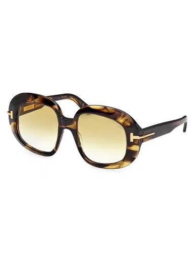 Tom Ford Women's ICON 53MM Round Sunglasses - Brown Olive | Thumbnail 1 Tom Ford Women's ICON 53MM Round Sunglasses - Brown Olive | Thumbnail 1