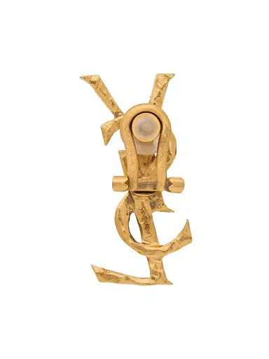 Saint Laurent Women's Cassandre Earring in Metal - Brass Gold | Thumbnail 2
