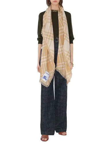Burberry Women's Wide Check Wool Scarf | Thumbnail 1 Burberry Women's Wide Check Wool Scarf | Thumbnail 1