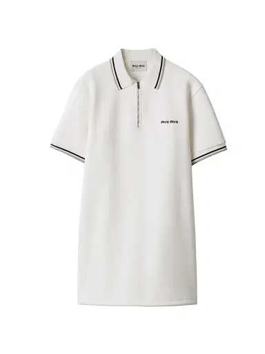 Miu Miu Women's Bonded Piqué and Technical Jersey Dress - White | Thumbnail 1 Miu Miu Women's Bonded Piqué and Technical Jersey Dress - White | Thumbnail 1
