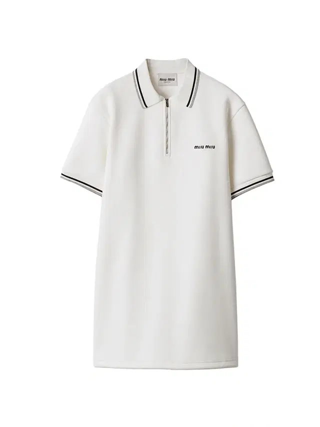 Women's Bonded Piqué and Technical Jersey Dress - White