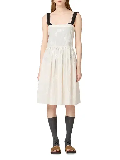 Miu Miu Women's Embroidered Batiste Dress - Beige | Thumbnail 2