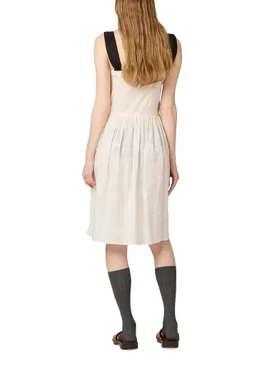Miu Miu Women's Embroidered Batiste Dress - Beige | Thumbnail 3