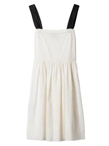 Miu Miu Women's Embroidered Batiste Dress - Beige | Thumbnail 1