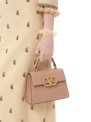 Valentino Garavani Women's VSling Small Top Handle Bag in Grainy Calfskin - Rose Cannelle | Thumbnail 3