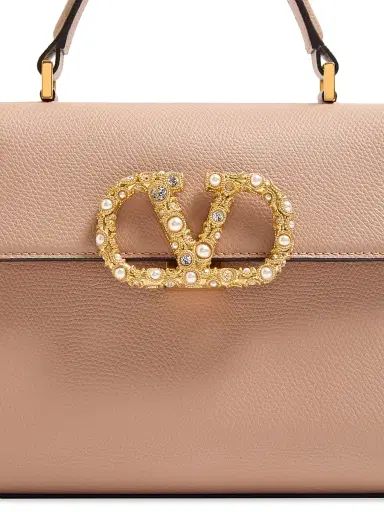 Valentino Garavani Women's VSling Small Top Handle Bag in Grainy Calfskin - Rose Cannelle | Thumbnail 8