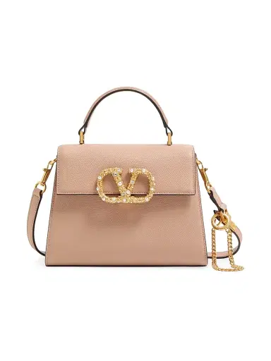 Valentino Garavani Women's VSling Small Top Handle Bag in Grainy Calfskin - Rose Cannelle | Thumbnail 1