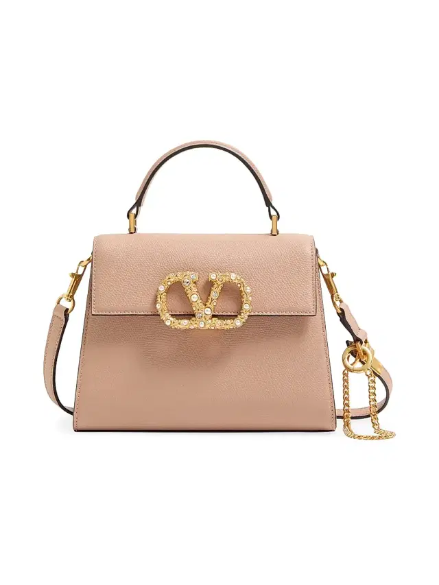 Valentino Garavani Women's VSling  Top Handle Bag in Grainy Calfskin - Rose Cannelle