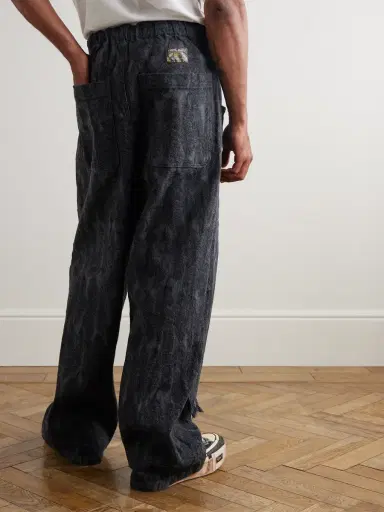 KAPITAL Magpie Easy Straight-Leg Cotton-Jacquard Drawstring Trousers - Men | Thumbnail 4 KAPITAL Magpie Easy Straight-Leg Cotton-Jacquard Drawstring Trousers - Men | Thumbnail 4