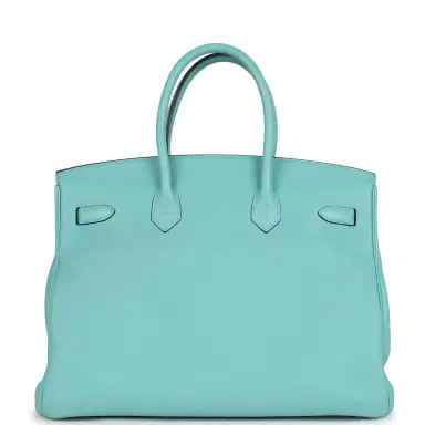 HERMÈS Pre-owned Hermes Birkin 35 Bleu Atoll Togo Palladium Hardware | Thumbnail 4 HERMÈS Pre-owned Hermes Birkin 35 Bleu Atoll Togo Palladium Hardware | Thumbnail 4