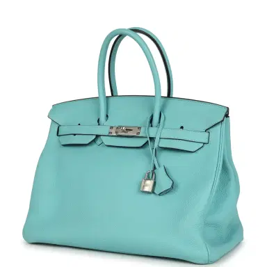 HERMÈS Pre-owned Hermes Birkin 35 Bleu Atoll Togo Palladium Hardware | Thumbnail 5 HERMÈS Pre-owned Hermes Birkin 35 Bleu Atoll Togo Palladium Hardware | Thumbnail 5