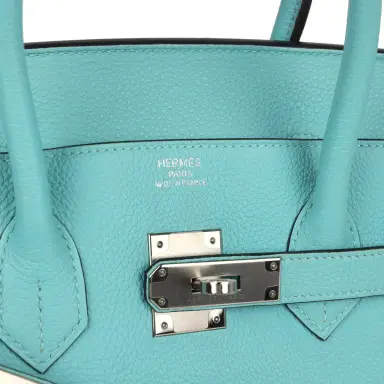 HERMÈS Pre-owned Hermes Birkin 35 Bleu Atoll Togo Palladium Hardware | Thumbnail 7 HERMÈS Pre-owned Hermes Birkin 35 Bleu Atoll Togo Palladium Hardware | Thumbnail 7