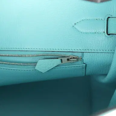 HERMÈS Pre-owned Hermes Birkin 35 Bleu Atoll Togo Palladium Hardware | Thumbnail 9 HERMÈS Pre-owned Hermes Birkin 35 Bleu Atoll Togo Palladium Hardware | Thumbnail 9
