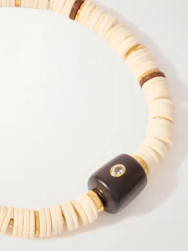 Lizzie Fortunato New Moon Gold-tone, Wood, Topaz And Bone Necklace | Thumbnail 4