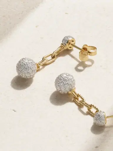 David Yurman Dy Madison® 18-karat Gold Diamond Earrings | Thumbnail 3 David Yurman Dy Madison® 18-karat Gold Diamond Earrings | Thumbnail 3