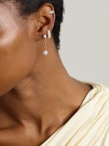 David Yurman Dy Madison® 18-karat Gold Diamond Earrings | Thumbnail 4 David Yurman Dy Madison® 18-karat Gold Diamond Earrings | Thumbnail 4