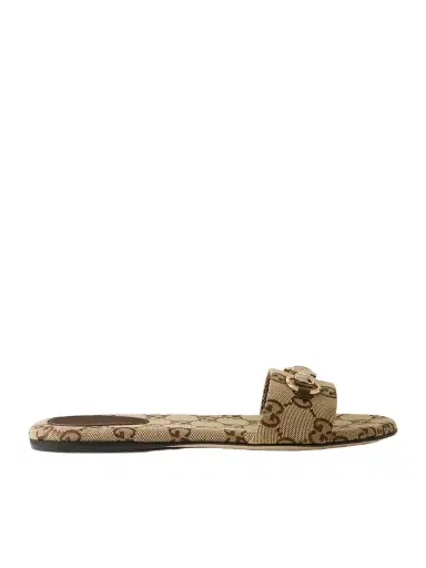 Gucci Siaga Horsebit-detailed Canvas-jacquard Slides | Thumbnail 1 Gucci Siaga Horsebit-detailed Canvas-jacquard Slides | Thumbnail 1