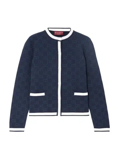 Gucci Striped Jacquard-knit Cotton Cardigan | Thumbnail 1 Gucci Striped Jacquard-knit Cotton Cardigan | Thumbnail 1