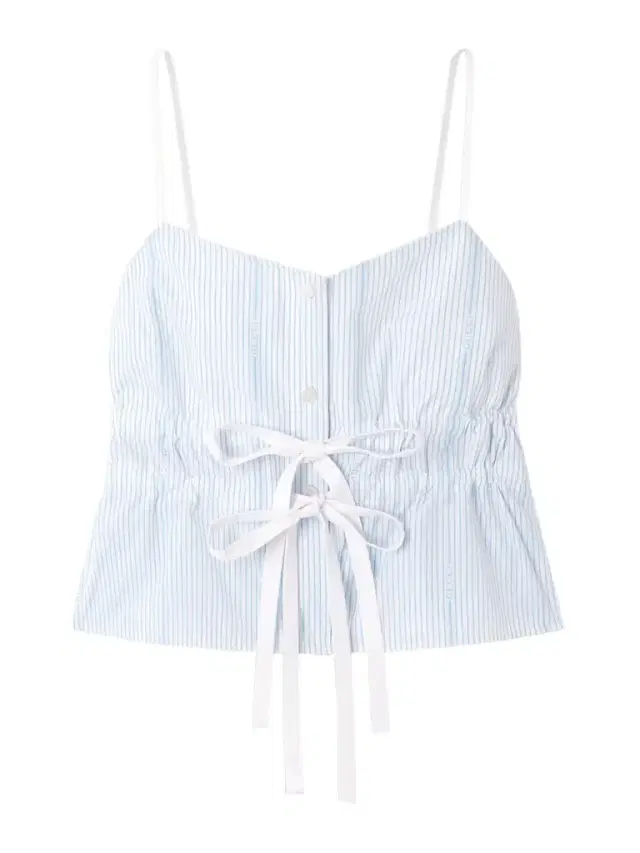 Tie-front Striped Cotton Oxford Camisole