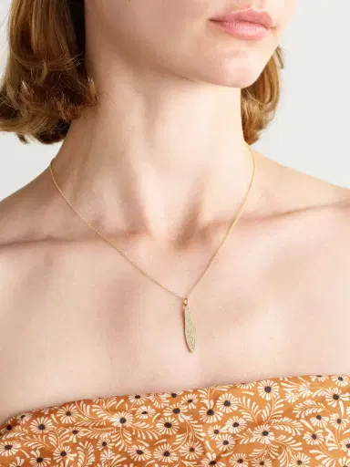 Ileana Makri Falling Leaf 18-karat Gold Diamond Necklace | Thumbnail 2 Ileana Makri Falling Leaf 18-karat Gold Diamond Necklace | Thumbnail 2