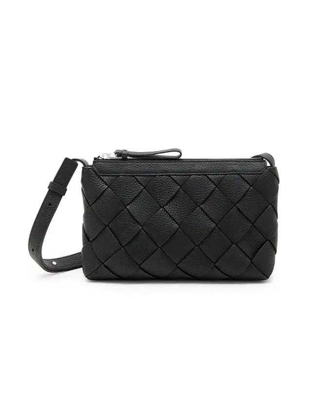 Bottega Veneta Men's Diago Intreccio Messenger Bag - Black Silver