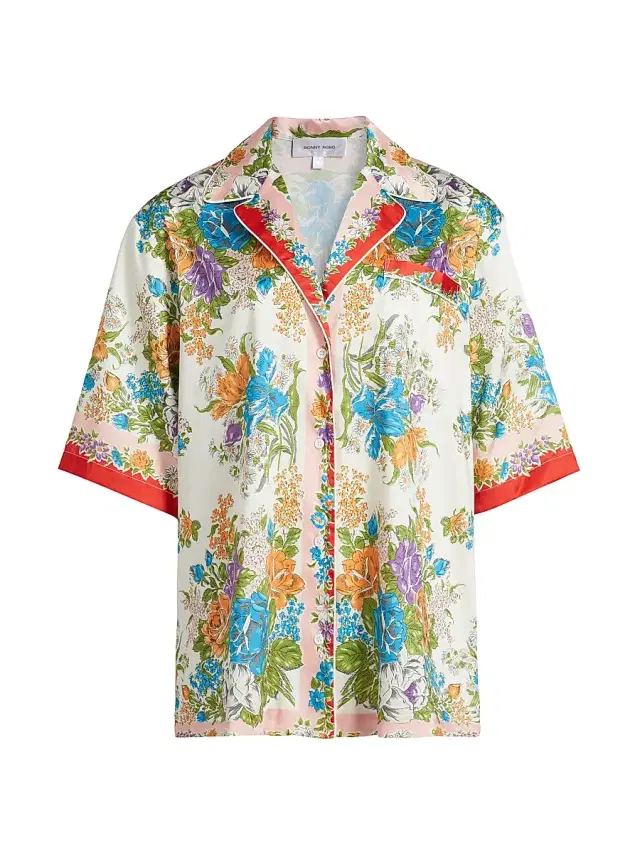 Ronny Kobo Women's Rinaldi Floral Camp Shirt - Muneca Floral Scarf