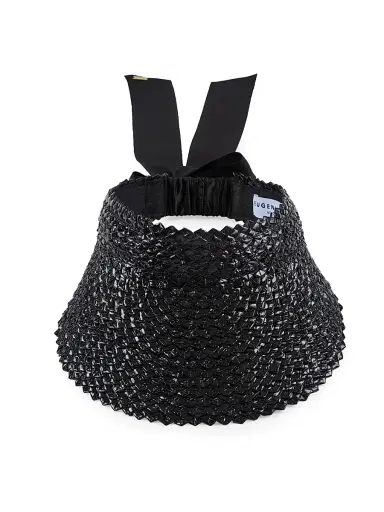 Eugenia Kim Women's Ricky Bow Straw Visor | Thumbnail 2 Eugenia Kim Women's Ricky Bow Straw Visor | Thumbnail 2