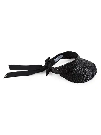 Eugenia Kim Women's Ricky Bow Straw Visor | Thumbnail 3 Eugenia Kim Women's Ricky Bow Straw Visor | Thumbnail 3