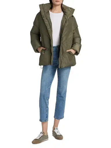 Jenni Kayne Women's Hooded Down Puffer Coat - Sage | Thumbnail 2 Jenni Kayne Women's Hooded Down Puffer Coat - Sage | Thumbnail 2