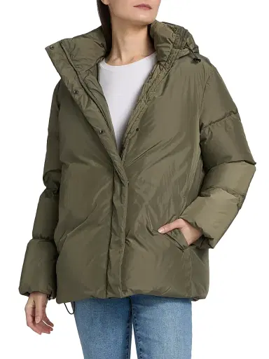 Jenni Kayne Women's Hooded Down Puffer Coat - Sage | Thumbnail 3 Jenni Kayne Women's Hooded Down Puffer Coat - Sage | Thumbnail 3